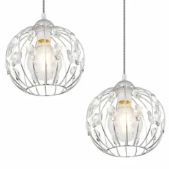 Luminaires Globo Lighting Suspension Globo HANAKO Chrome, 4 lumières* Suspensions