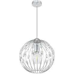 Luminaires Globo Lighting Suspension Globo HANAKO Chrome, 1 lumière* Suspensions