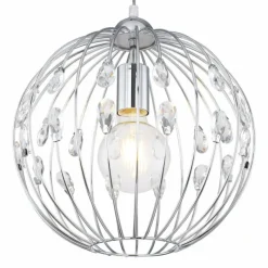 Luminaires Globo Lighting Suspension Globo HANAKO Chrome, 1 lumière* Suspensions