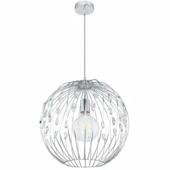 Luminaires Globo Lighting Suspension Globo HANAKO Chrome, 1 lumière* Suspensions