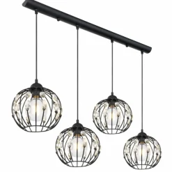 Luminaires Globo Lighting Suspension Globo HANAKO Noir, 4 lumières* Suspensions