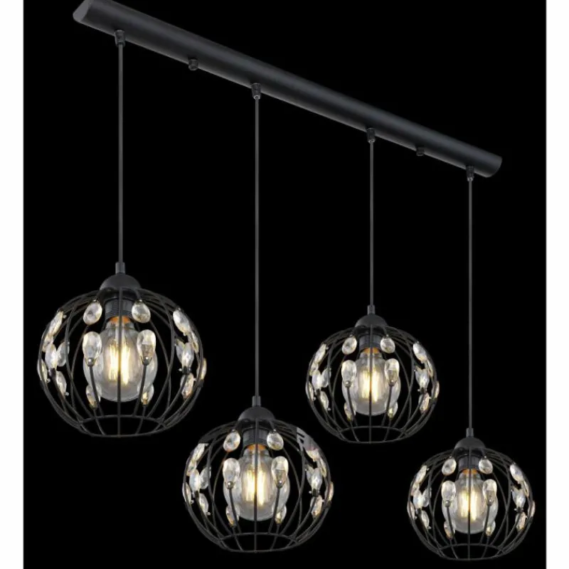 Luminaires Globo Lighting Suspension Globo HANAKO Noir, 4 lumières* Suspensions