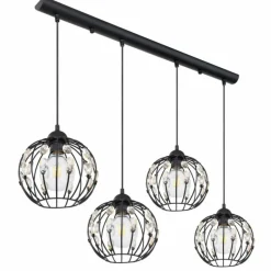 Luminaires Globo Lighting Suspension Globo HANAKO Noir, 4 lumières* Suspensions