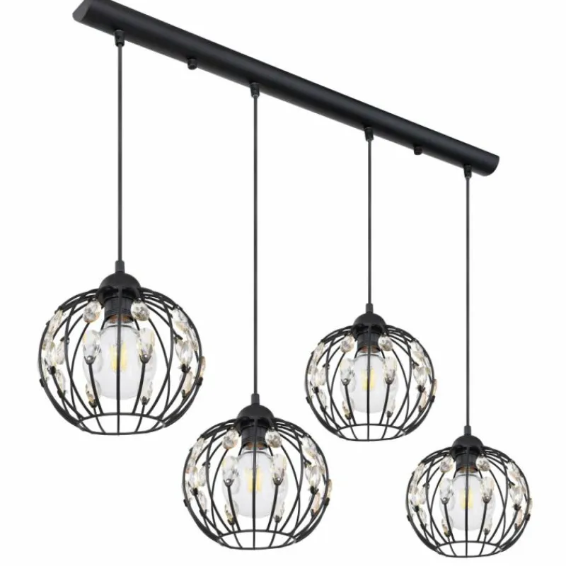 Luminaires Globo Lighting Suspension Globo HANAKO Noir, 4 lumières* Suspensions
