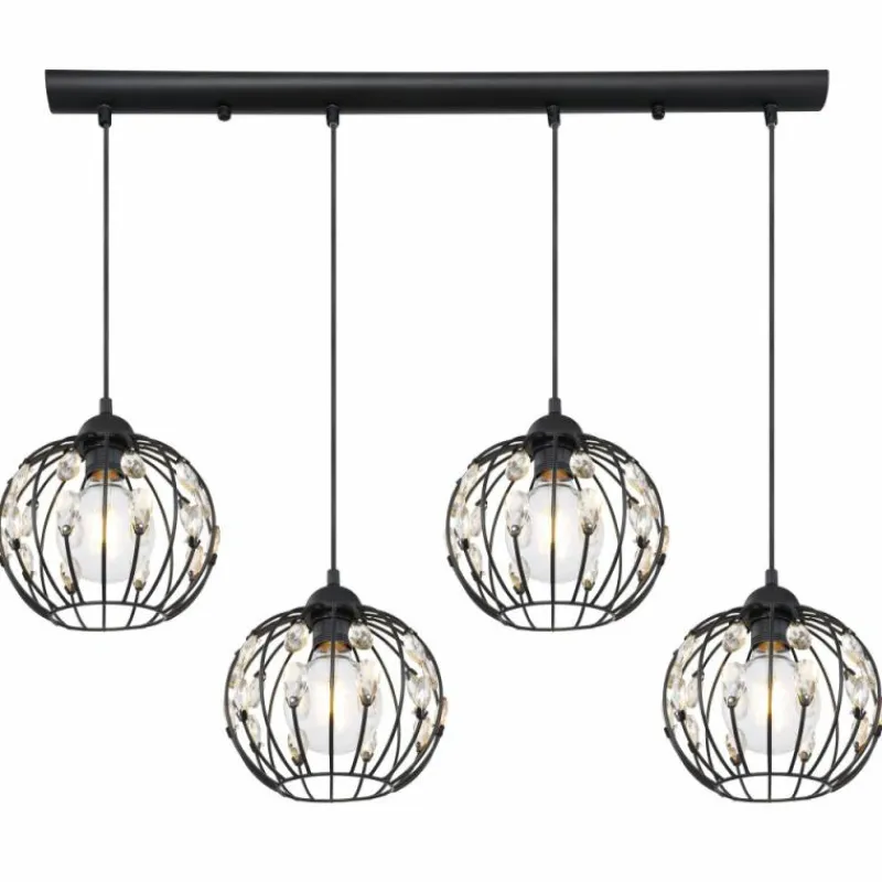 Luminaires Globo Lighting Suspension Globo HANAKO Noir, 4 lumières* Suspensions