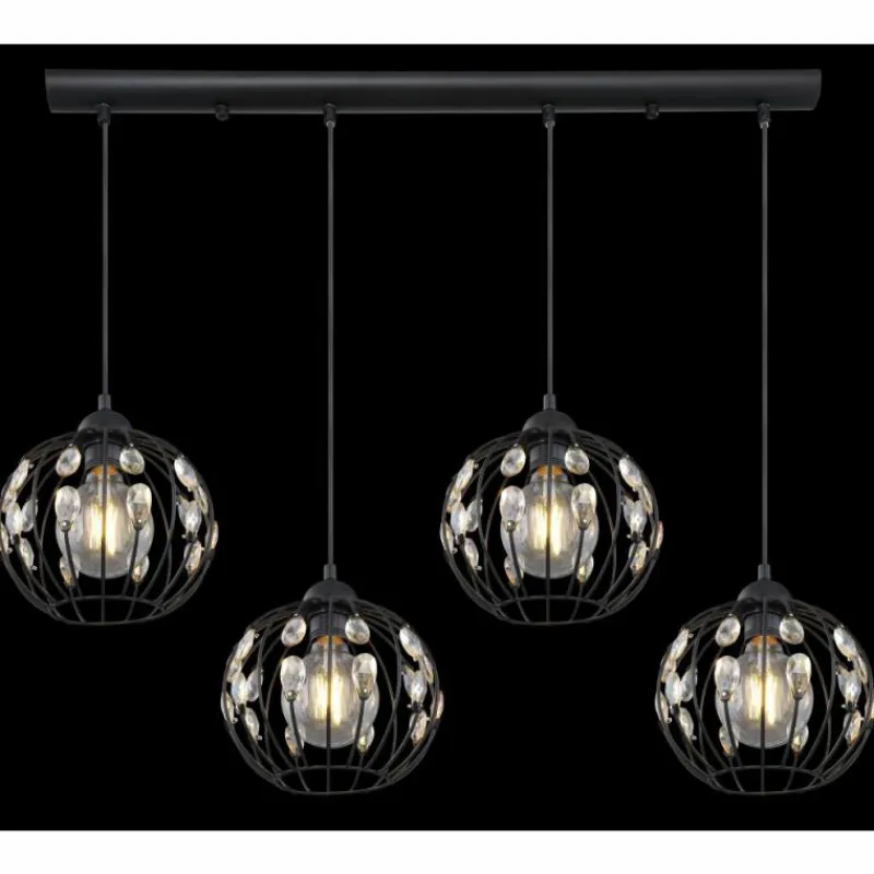 Luminaires Globo Lighting Suspension Globo HANAKO Noir, 4 lumières* Suspensions