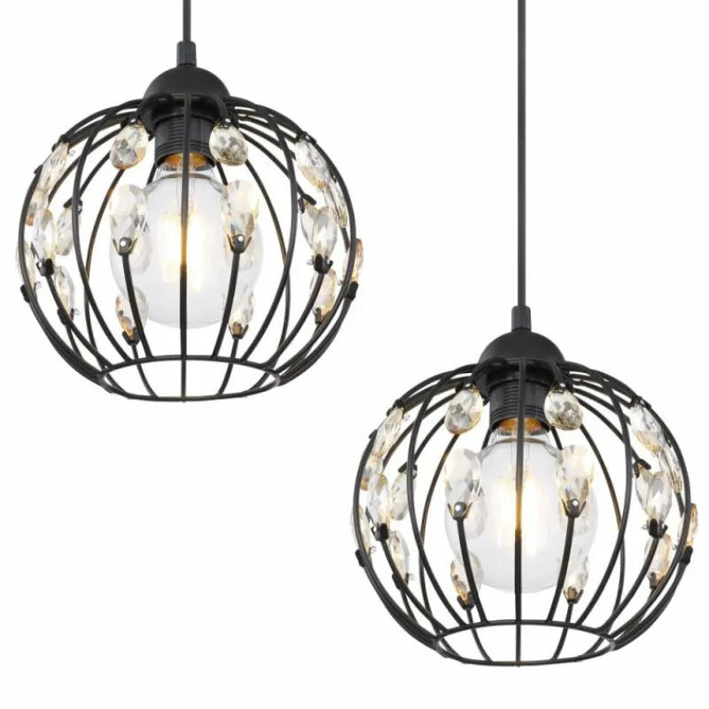 Luminaires Globo Lighting Suspension Globo HANAKO Noir, 4 lumières* Suspensions