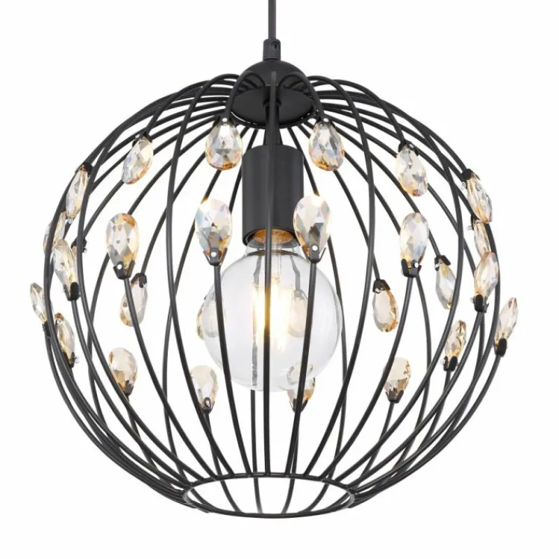 Luminaires Globo Lighting Suspension Globo HANAKO Noir, 1 lumière* Suspensions