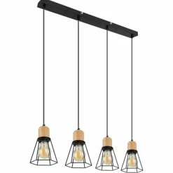 Luminaires Scandinaves-Luminaires Globo Lighting Suspension Globo HELENE Noir, 4 lumières