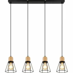 Luminaires Scandinaves-Luminaires Globo Lighting Suspension Globo HELENE Noir, 4 lumières