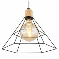 Luminaires Scandinaves-Luminaires Globo Lighting Suspension Globo HELENE Noir, 1 lumière