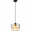 Suspension Verre Fumé-Luminaires Globo Lighting Suspension Globo HENDRY Noir, 1 lumière