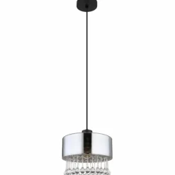 Suspension Verre Fumé-Luminaires Globo Lighting Suspension Globo HENDRY Noir, 1 lumière