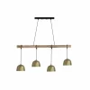 Lampes En Bois-Luminaires Globo Lighting Suspension Globo HERMI Vieux laiton, Écru, 4 lumières