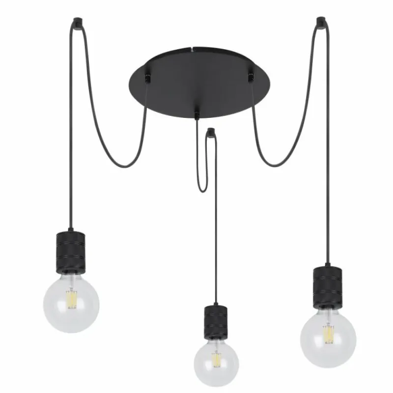 Luminaires Globo Lighting Suspension Globo HERMINE Noir, 3 lumières* Suspensions