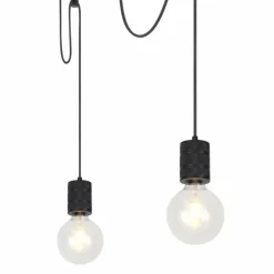 Luminaires Globo Lighting Suspension Globo HERMINE Noir, 3 lumières* Suspensions