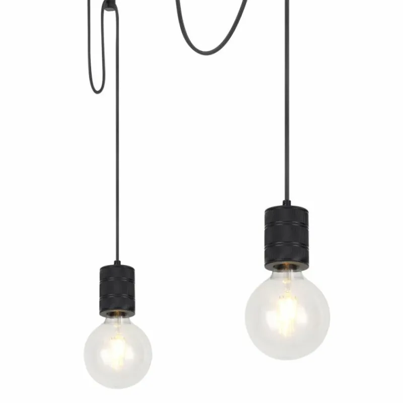 Luminaires Globo Lighting Suspension Globo HERMINE Noir, 3 lumières* Suspensions