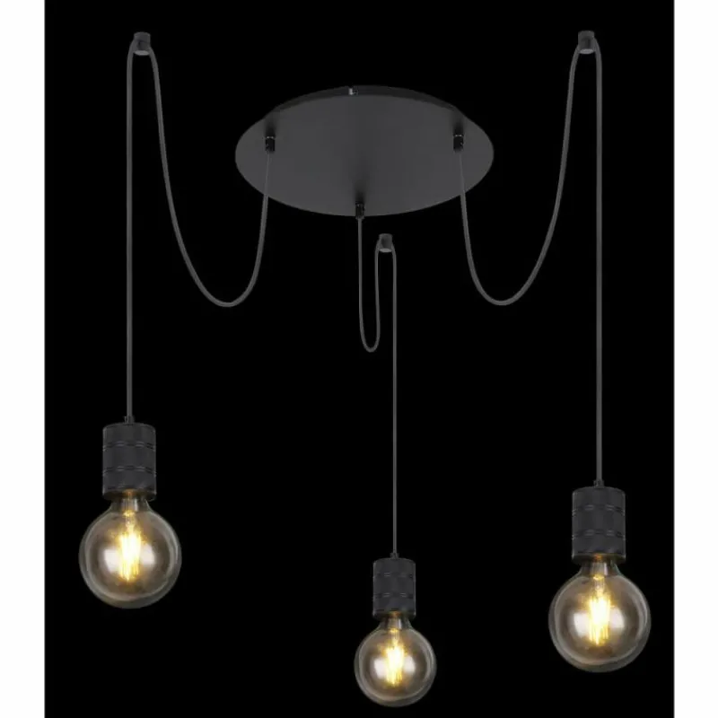 Luminaires Globo Lighting Suspension Globo HERMINE Noir, 3 lumières* Suspensions