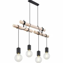 Luminaires Scandinaves-Luminaires Globo Lighting Suspension Globo HERMINE Noir, 4 lumières