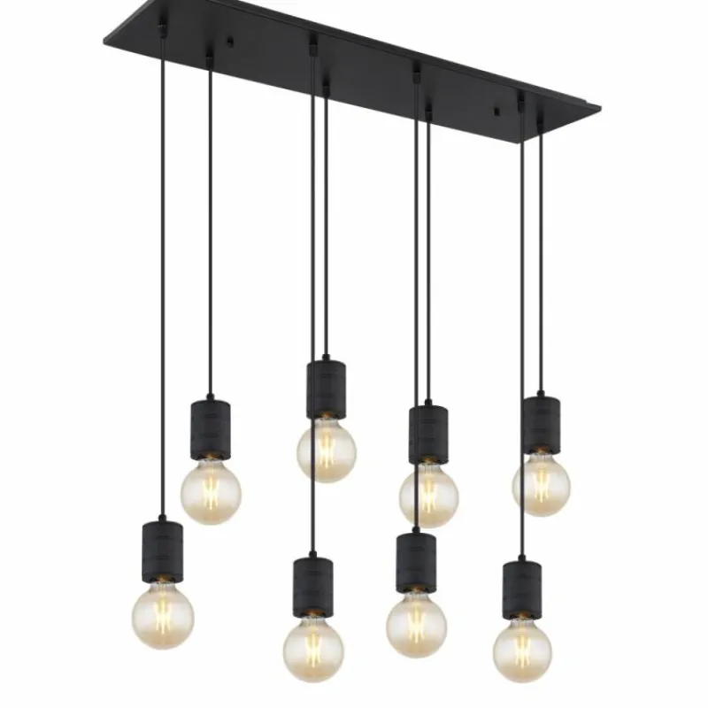 Luminaires Globo Lighting Suspension Globo HERMINE Noir, 8 lumières* Suspensions