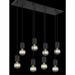 Luminaires Globo Lighting Suspension Globo HERMINE Noir, 8 lumières* Suspensions