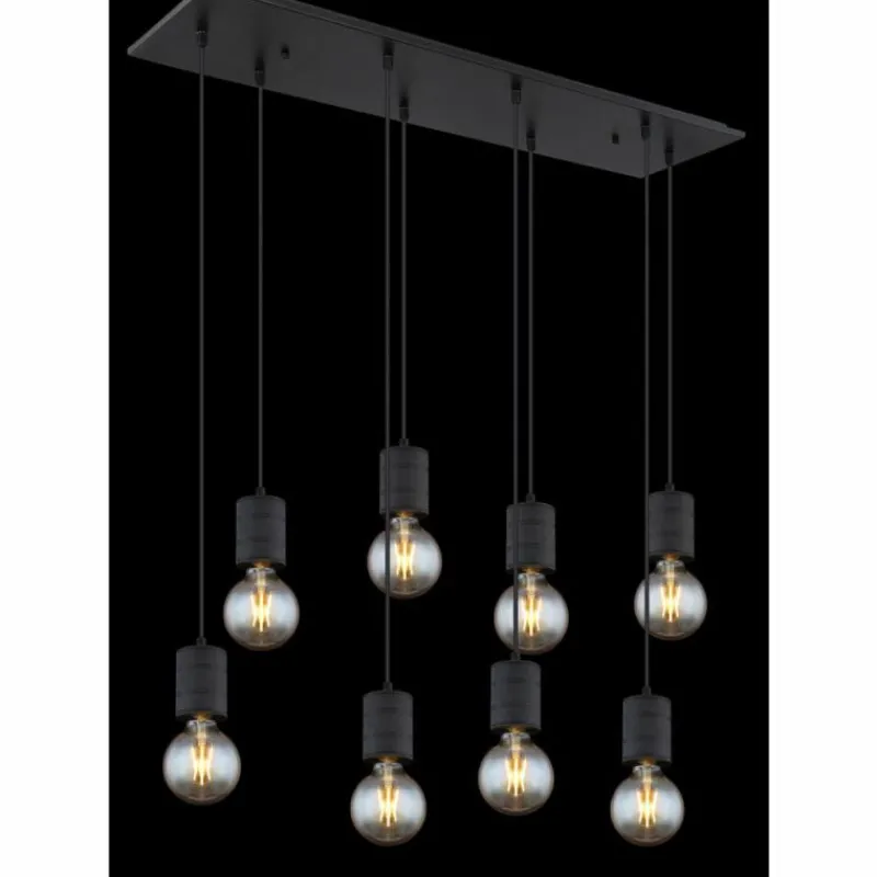 Luminaires Globo Lighting Suspension Globo HERMINE Noir, 8 lumières* Suspensions