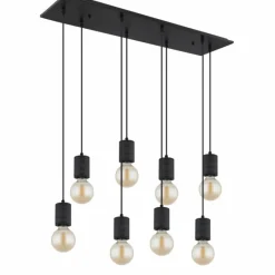 Luminaires Globo Lighting Suspension Globo HERMINE Noir, 8 lumières* Suspensions