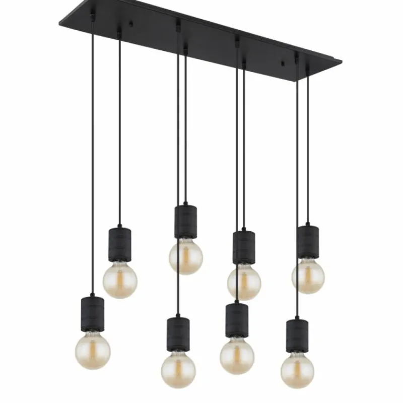 Luminaires Globo Lighting Suspension Globo HERMINE Noir, 8 lumières* Suspensions
