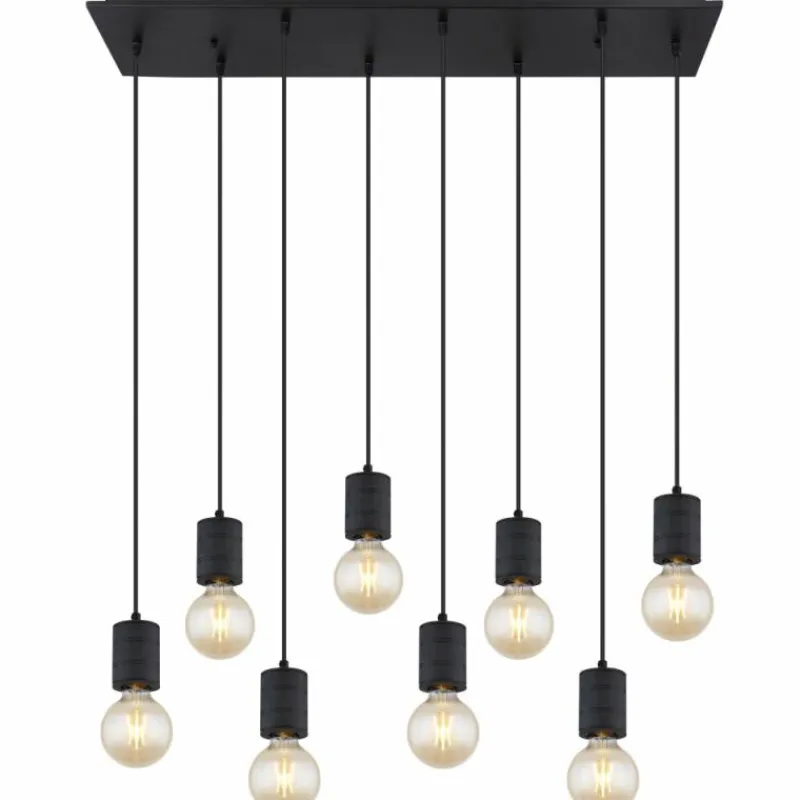 Luminaires Globo Lighting Suspension Globo HERMINE Noir, 8 lumières* Suspensions
