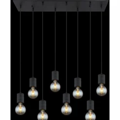 Luminaires Globo Lighting Suspension Globo HERMINE Noir, 8 lumières* Suspensions