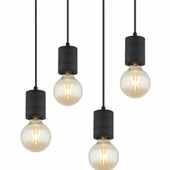 Luminaires Globo Lighting Suspension Globo HERMINE Noir, 8 lumières* Suspensions