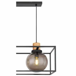 Suspension Verre Fumé-Luminaires Globo Lighting Suspension Globo HILKO Noir, 2 lumières