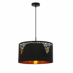 Lampes En Tissu-Luminaires Globo Lighting Suspension Globo INGEBORG Noir, 1 lumière