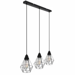Lampes Vintages & Rétros-Luminaires Globo Lighting Suspension Globo ISABELLA Noir, 3 lumières