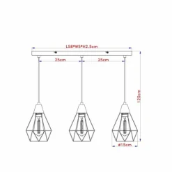 Lampes Vintages & Rétros-Luminaires Globo Lighting Suspension Globo ISABELLA Noir, 3 lumières
