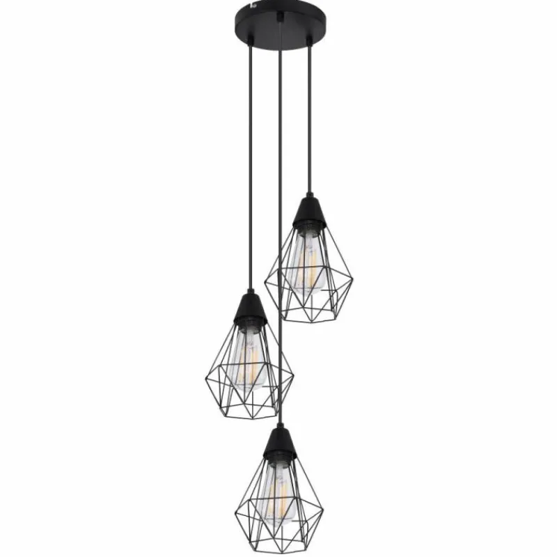 Lampes Vintages & Rétros-Luminaires Globo Lighting Suspension Globo ISABELLA Noir, 3 lumières