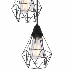 Lampes Vintages & Rétros-Luminaires Globo Lighting Suspension Globo ISABELLA Noir, 3 lumières