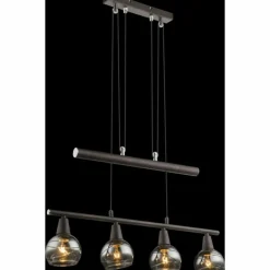 Luminaires Antiques-Luminaires Globo Lighting Suspension Globo Isla LED Bronze, 4 lumières