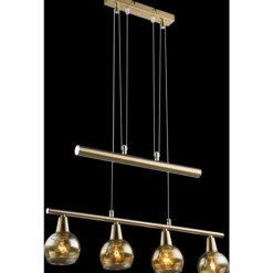 Luminaires Antiques-Luminaires Globo Lighting Suspension Globo Isla LED Bronze, 4 lumières