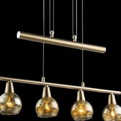 Luminaires Antiques-Luminaires Globo Lighting Suspension Globo Isla LED Bronze, 4 lumières
