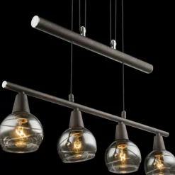 Luminaires Antiques-Luminaires Globo Lighting Suspension Globo Isla LED Bronze, 4 lumières