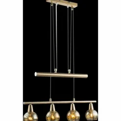 Luminaires Antiques-Luminaires Globo Lighting Suspension Globo Isla LED Bronze, 4 lumières