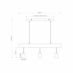 Luminaires Globo Lighting Suspension Globo JAKOB Rouille, 3 lumières* Suspensions