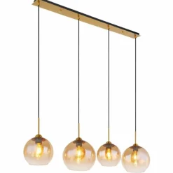 Luminaires Globo Lighting Suspension Globo JAMESSA Laiton, 4 lumières