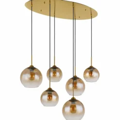 Luminaires Globo Lighting Suspension Globo JAMESSA Laiton, 6 lumières