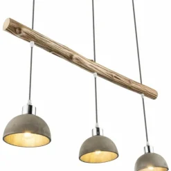 Lampes En Bois-Luminaires Globo Lighting Suspension Globo Jebel Bois foncé, Nickel mat, 3 lumières