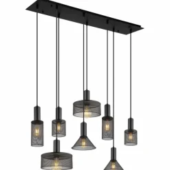 Luminaires Globo Lighting Suspension Globo JEDD Noir, 8 lumières* Suspensions