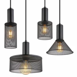 Luminaires Globo Lighting Suspension Globo JEDD Noir, 8 lumières* Suspensions