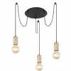 Luminaires Scandinaves-Luminaires Globo Lighting Suspension Globo JOSEBA Noir, 3 lumières