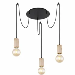 Luminaires Scandinaves-Luminaires Globo Lighting Suspension Globo JOSEBA Noir, 3 lumières